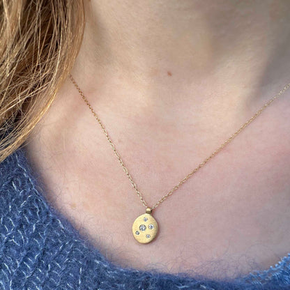 La Luna + five diamonds - gold